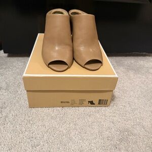 Michael Kors Brown Peep-Toe Mules
